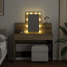 Tocador con LED color roble Sonoma 100x40x130 cm 5