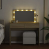 Tocador con luces LED color roble Sonoma 100x40x120 cm 3