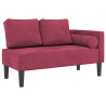 Chaise longue com almofadões veludo vermelho tinto 2