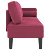 Chaise longue com almofadões veludo vermelho tinto 4