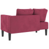 Chaise longue com almofadões veludo vermelho tinto 5