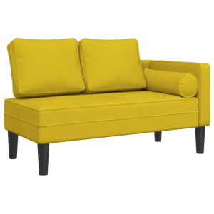 Chaise longue com almofadões veludo amarelo H