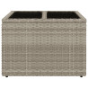 Mesa jardín superficie vidrio ratán PE gris claro 55x55x37 cm 4