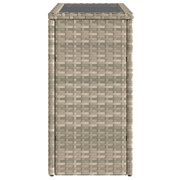Mesa de apoio jardim c/ tampo vidro 58x27.5x55 cm vime PE M 5