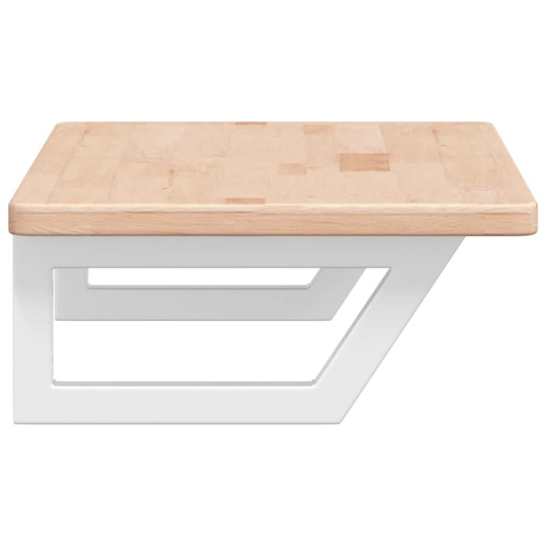 Estante de lavabo de pared de acero y madera maciza de roble M 5