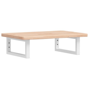 Estante de lavabo de pared de acero y madera maciza de roble H