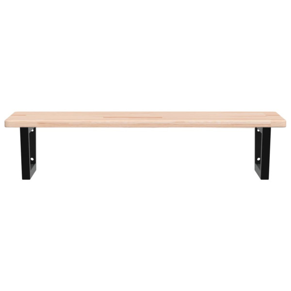 Estante de lavabo de pared de acero y madera maciza de roble M 4