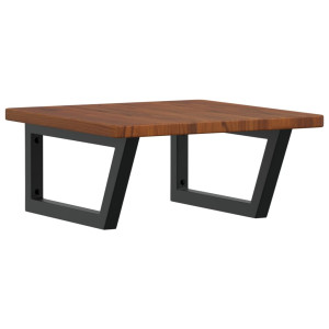 Prateleira de parede p/ lavatório aço/madeira carvalho maciça H