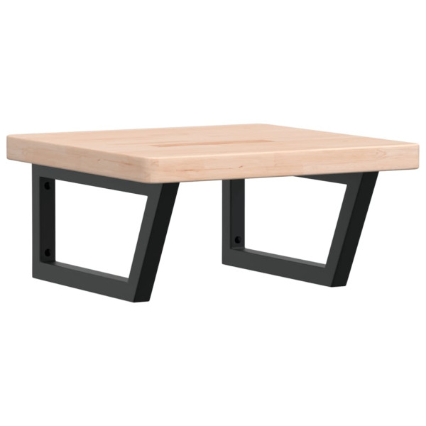 Prateleira de parede p/ lavatório aço/madeira carvalho maciça M 2