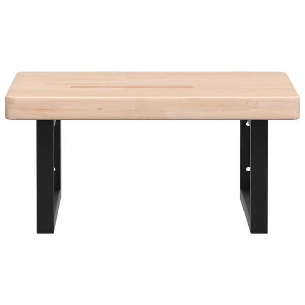 Estante de lavabo de pared de acero y madera maciza de roble M 4