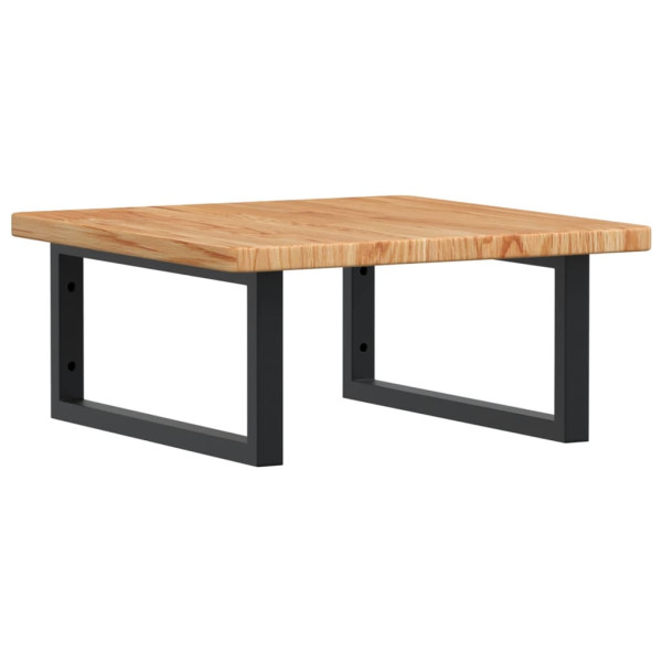 Estante de lavabo de pared de acero y madera maciza de roble M 2