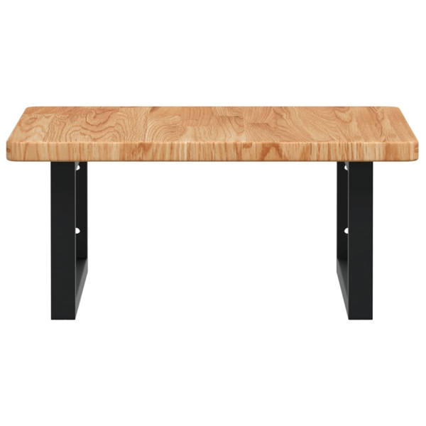 Estante de lavabo de pared de acero y madera maciza de roble M 4