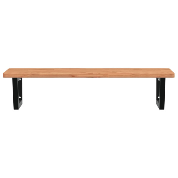 Estante de lavabo de pared de acero y madera maciza de haya M 3