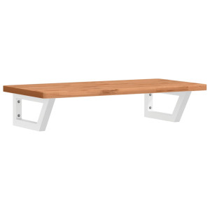 Prateleira de parede p/ lavatório aço/madeira de faia maciça H