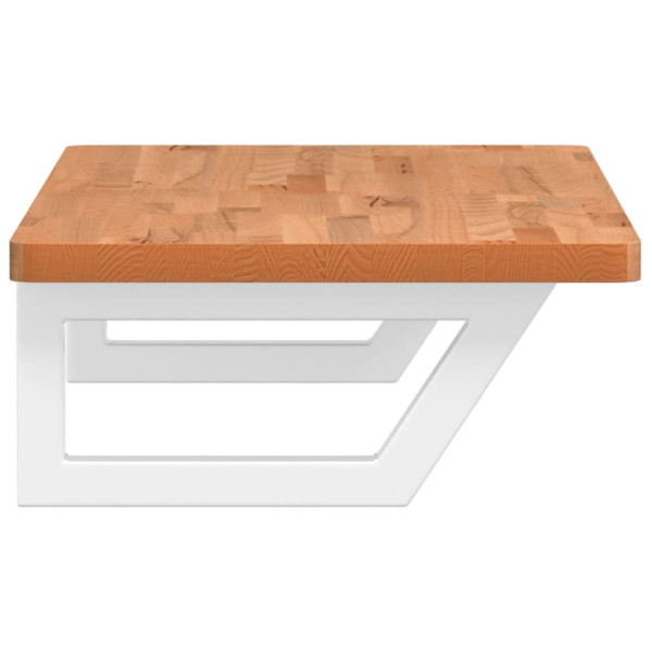 Estante de lavabo de pared de acero y madera maciza de haya M 5