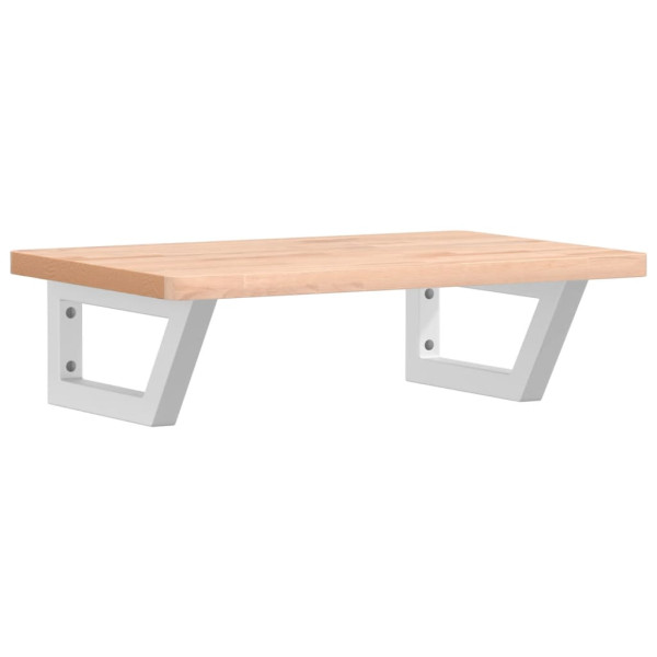 Estante de lavabo de pared de acero y madera maciza de haya M 2