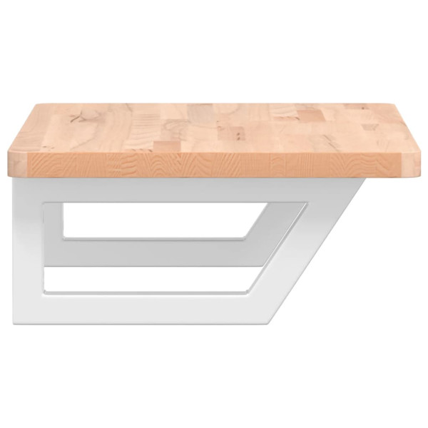 Estante de lavabo de pared de acero y madera maciza de haya M 5