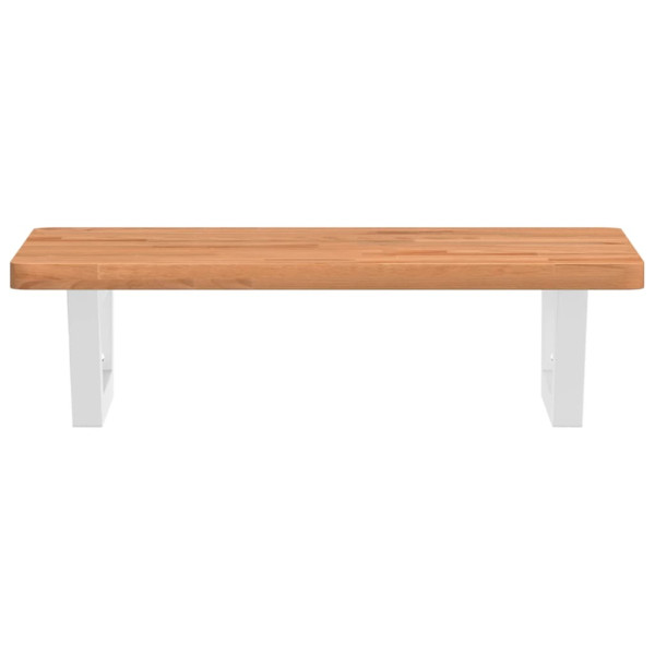 Estante de lavabo de pared de acero y madera maciza de haya M 4