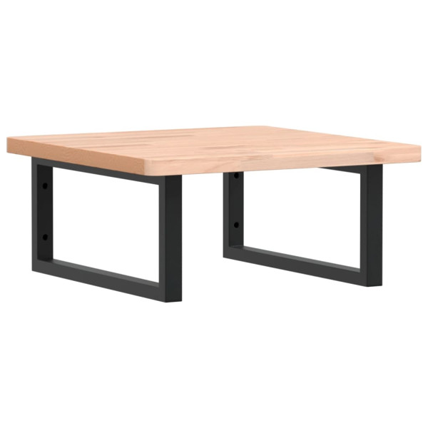 Prateleira de parede p/ lavatório aço/madeira de faia maciça M 2