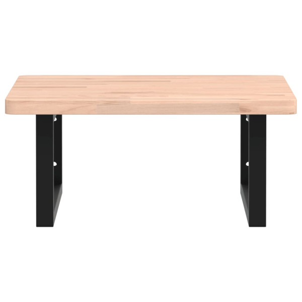 Estante de lavabo de pared de acero y madera maciza de haya M 4