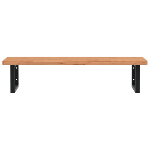 Estante de lavabo de pared de acero y madera maciza de haya M 4