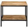 Mesa de centro de madera maciza de mango rugosa 55x55x45 cm 2