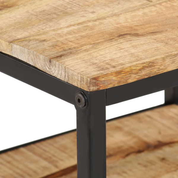 Mesa de centro de madera maciza de mango rugosa 55x55x45 cm M 4