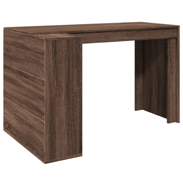 Escritorio madera de ingeniería marrón roble 123.5x73.5x75 cm M 2