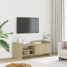 Mueble para TV madera contrachapada color roble 100x35x40 cm 1