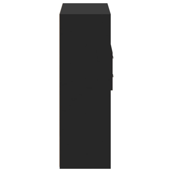 Aparador de madera de ingeniería negro 80x42.5x124 cm M 5