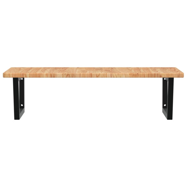 Estante de lavabo de pared de acero y madera maciza de roble M 4