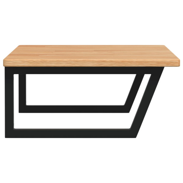 Estante de lavabo de pared de acero y madera maciza de roble M 5