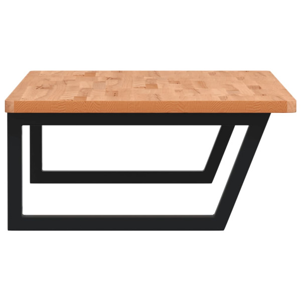 Estante de lavabo de pared de acero y madera maciza de haya M 5