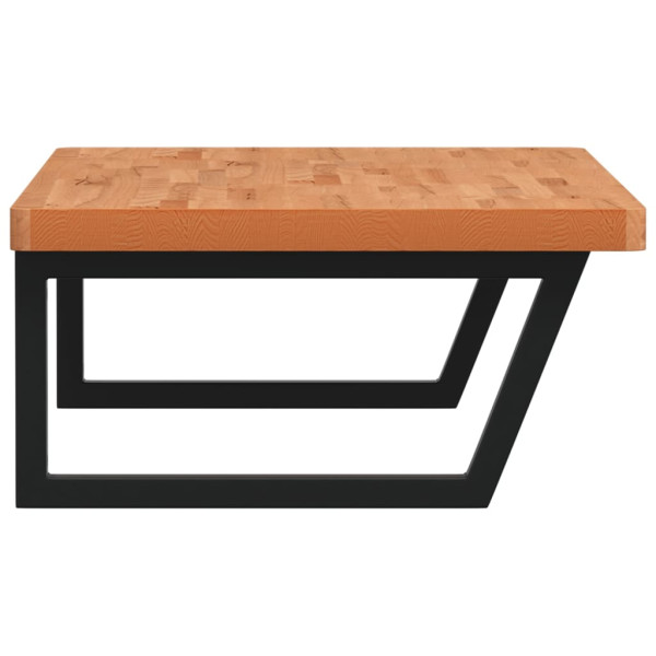 Estante de lavabo de pared de acero y madera maciza de haya M 5