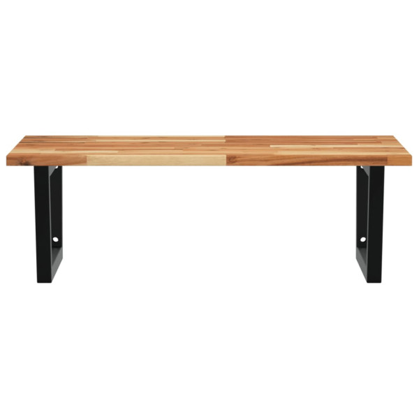 Estante de lavabo de pared acero y madera maciza de acacia M 4