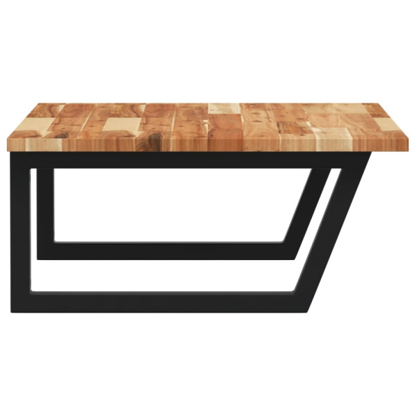 Estante de lavabo de pared acero y madera maciza de acacia M 5