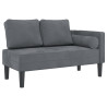 Chaise lounge com almofadões veludo cinzento-escuro 2