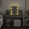 Tocador con luces LED color gris Sonoma 100x40x130 cm 3