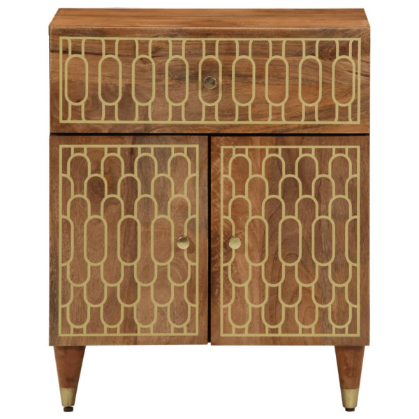 Mesita de noche madera maciza de mango 50x33x60 cm M 2