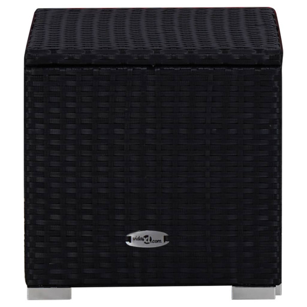 Tumbonas de jardín y mesita 3 piezas ratán sintético negro M 6