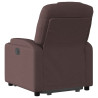 Sillón reclinable elevable tela marrón oscuro 5