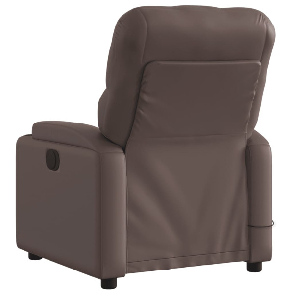 Sillón de masaje reclinable eléctrico cuero sintético marrón M 4