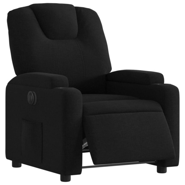 Sillón reclinable eléctrico de tela negro M 3