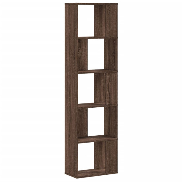 Librería de 5 niveles madera de ingeniería marrón roble M 5