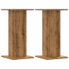 Soportes altavoces 2 uds madera roble artesano 30x30x60 cm 2