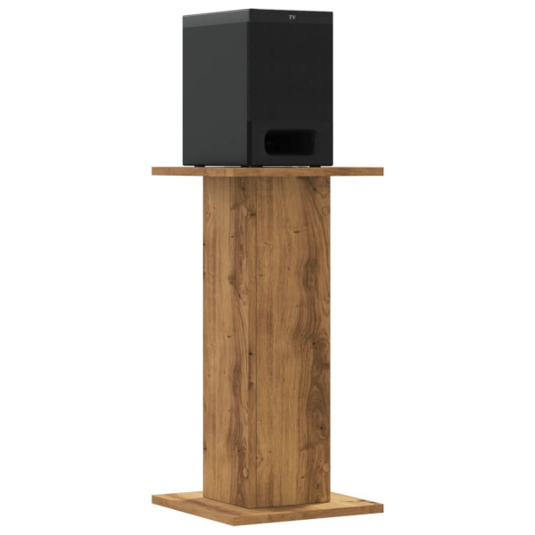 Soportes altavoces 2 uds madera roble artesano 30x30x60 cm M 3