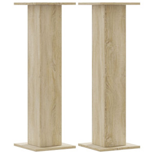 Soportes altavoces 2 uds madera roble Sonoma 30x30x95 cm H