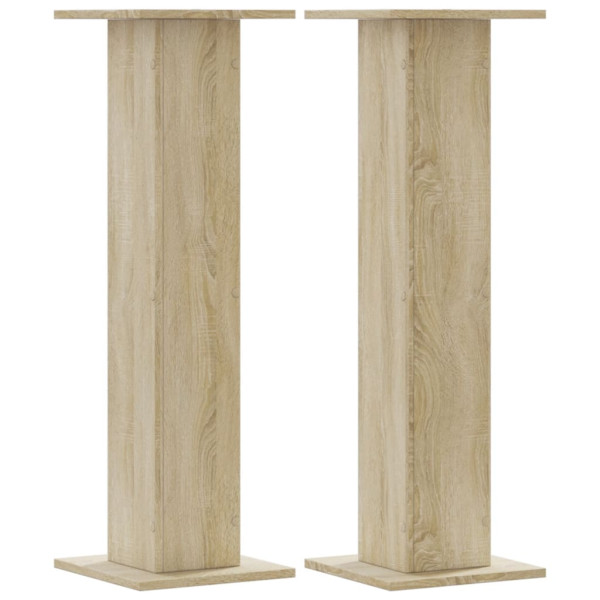 Soportes altavoces 2 uds madera roble Sonoma 30x30x95 cm M 2
