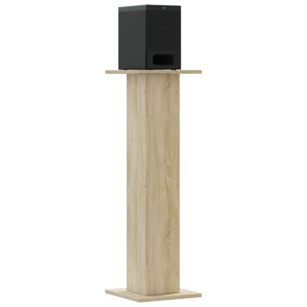 Soportes altavoces 2 uds madera roble Sonoma 30x30x95 cm M 3