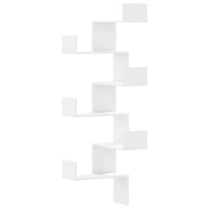 Estante de parede p/ canto 45x45x147 cm deriv. madeira branco H